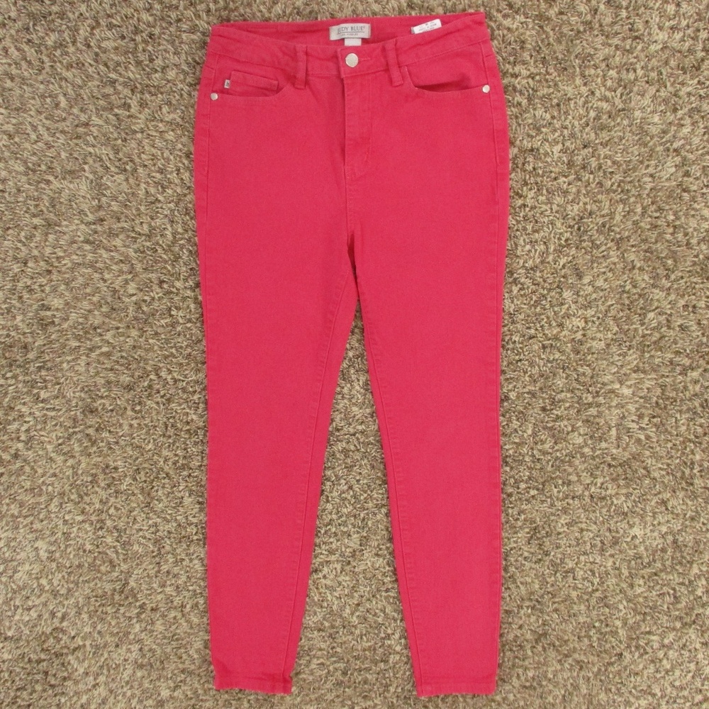Judy Blue Jeans Women's 28 Hot Pink Skinny Fit Ankle Stretch Denim